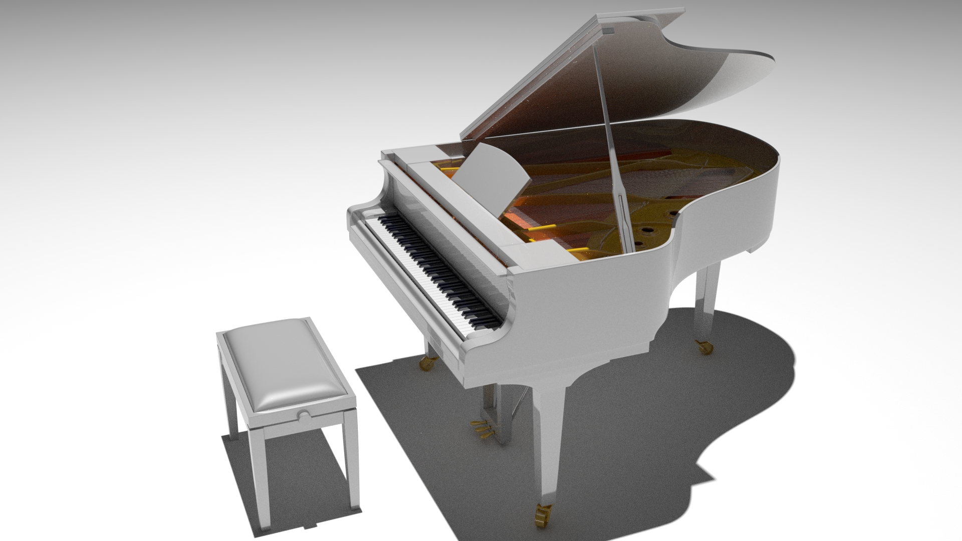 Free 3D Yamaha C3 Grand Piano